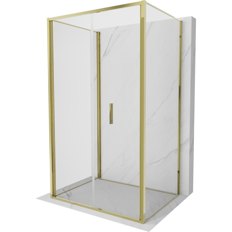 Mexen Exo-F 3S kabina prysznicowa 3-ścienna składana 110 x 120 cm, transparent, złota - 816-110-120-50-00-3S