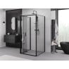 Mexen Exo-F 3S kabina prysznicowa 3-ścienna składana 70 x 70 cm, transparent, czarna - 816-070-070-70-00-3S