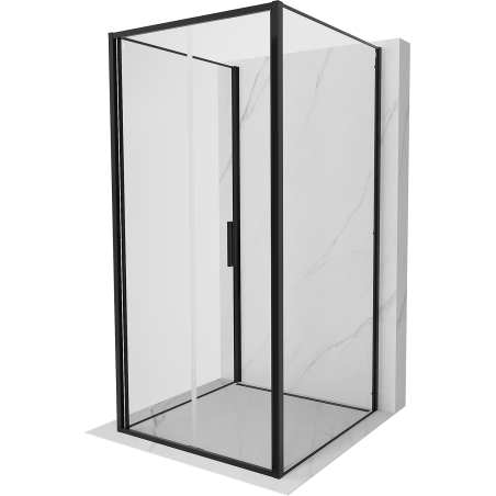 Mexen Exo-3S 3-sienas salokāmā dušas kabīne 70 x 70 cm, caurspīdīga, melna - 816-070-070-70-00-3S