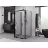 Mexen Exo-F 3S kabina prysznicowa 3-ścienna składana 70 x 70 cm, transparent, czarna - 816-070-070-70-00-3S