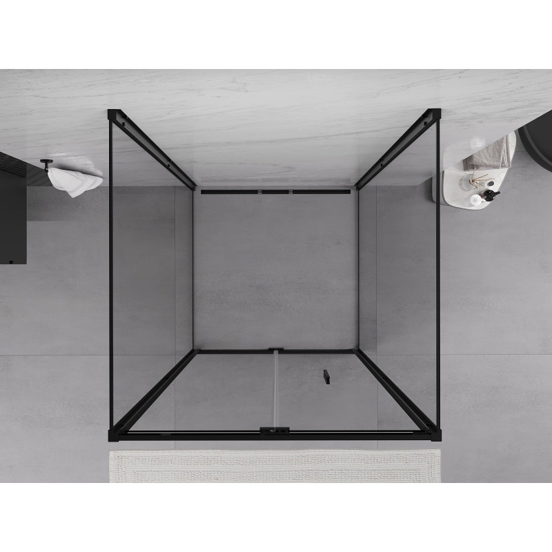 Mexen Exo-F 3S kabina prysznicowa 3-ścienna składana 70 x 70 cm, transparent, czarna - 816-070-070-70-00-3S