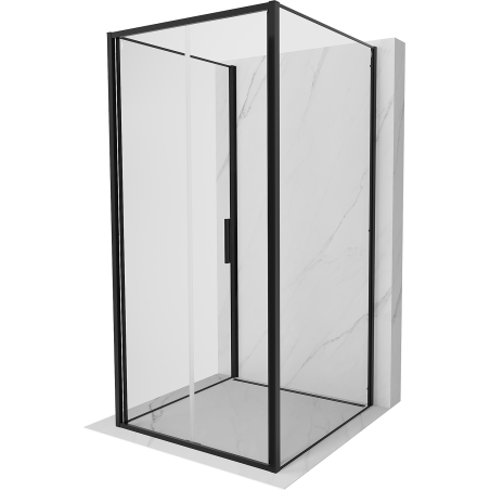 Mexen Exo-F 3S kabina prysznicowa 3-ścienna składana 75 x 75 cm, transparent, czarna - 816-075-075-70-00-3S