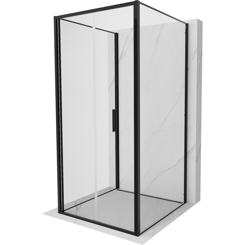 Mexen Exo-F 3S kabina prysznicowa 3-ścienna składana 80 x 80 cm, transparent, czarna - 816-080-080-70-00-3S