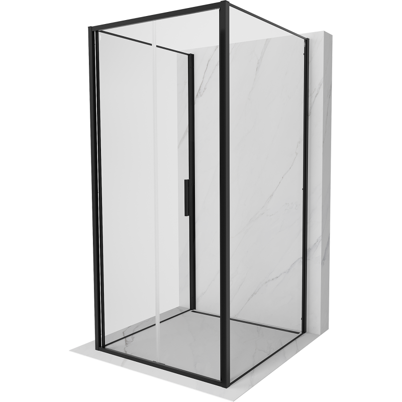 Mexen Exo-3S kabina prysznicowa 3-ścienna składana 90 x 90 cm, transparent, czarna - 816-090-090-70-00-3S