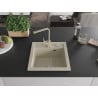 Mexen Vito single bowl granite sink with Rita kitchen mixer, beige - 6503-69-670300-69