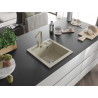 Mexen Vito Granitspüle einbecken mit Küchenarmatur Rita, beige - 6503-69-670300-69