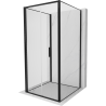 Mexen Exo-F 3S faltbare 3-seitige Duschkabine 120 x 120 cm, transparent, schwarz - 816-120-120-70-00-3S
