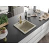 Mexen Vito lavello in granito a 1 vasca con rubinetto da cucina Rita, beige - 6503-69-670300-50