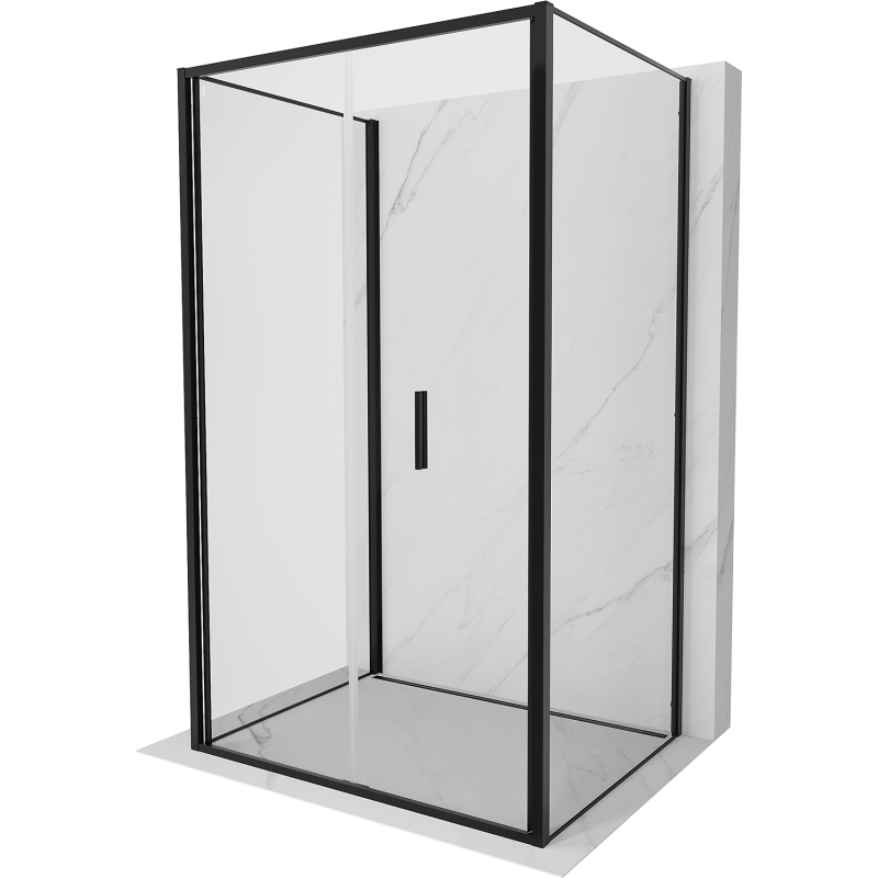 Mexen Exo-3S kabina prysznicowa 3-ścienna składana 90 x 80 cm, transparent, czarna - 816-090-080-70-00-3S