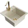 Mexen Vito fregadero de granito de 1 seno con grifo de cocina Rita, beige - 6503-69-670300-50