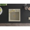 Mexen Vito single-bowl granite sink with Rita kitchen faucet, beige - 6503-69-670300-50