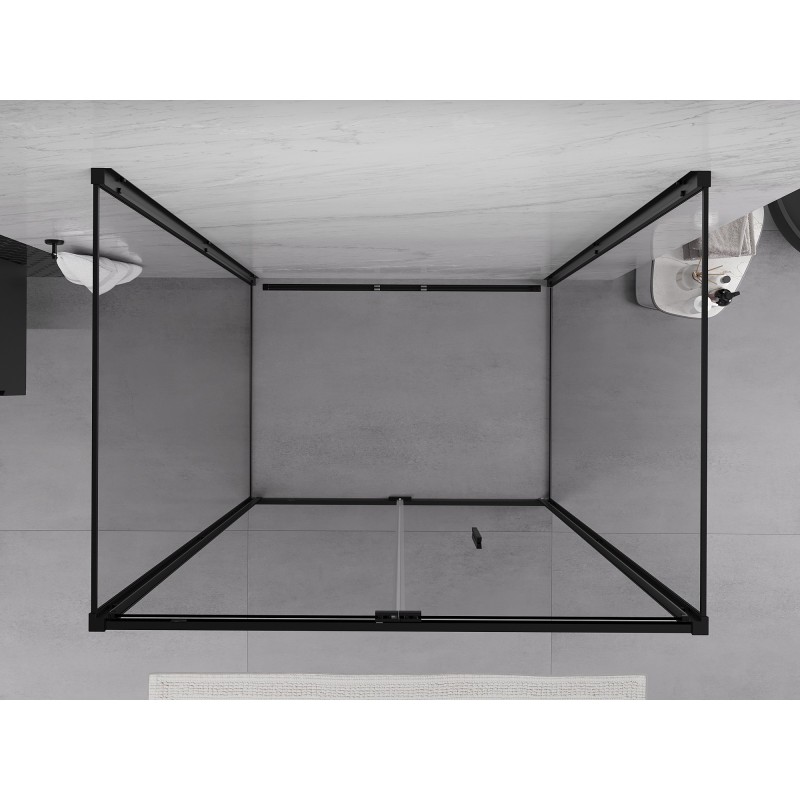 Mexen Exo-3S kabina prysznicowa 3-ścienna składana 80 x 85 cm, transparent, czarna - 816-080-085-70-00-3S