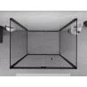 Mexen Exo-3S trīsdaļīga saliekama dušas kabīne 95 x 90 cm, caurspīdīga, melna - 816-095-090-70-00-3S