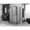 Mexen Exo-F 3S cabine de duche dobrável de 3-paredes 70 x 100 cm, transparente, preta - 816-070-100-70-00-3S