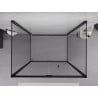 Mexen Exo-3S 3-zijdige inklapbare douchecabine 70 x 100 cm, transparant, zwart - 816-070-100-70-00-3S