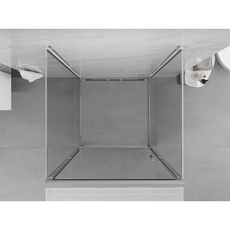 Mexen Exo-3S duša kabīne 3-sienu atverama 75 x 75 cm, caurspīdīga, hromēta - 817-075-075-01-00-3S