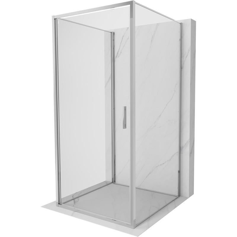 Mexen Exo-B 3S kabina prysznicowa 3-ścienna uchylna 100 x 100 cm, transparent, chrom - 817-100-100-01-00-3S