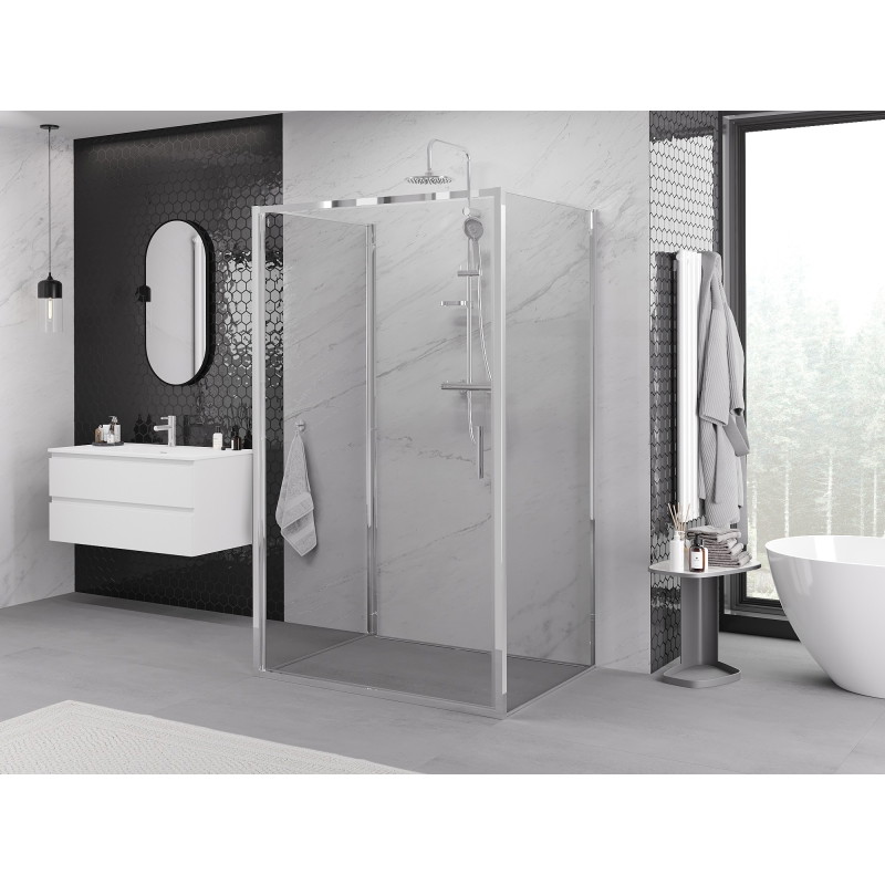 Mexen Exo-B 3S cabine de duche de 3 paredes, articulada 85 x 75 cm, transparente, cromada - 817-085-075-01-00-3S