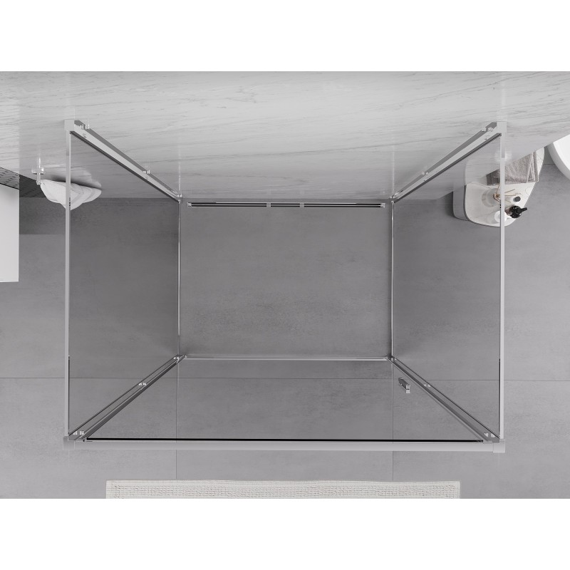 Mexen Exo-3S 3-sienu dušas kabīne ar viru durvīm 95 x 80 cm, caurspīdīga, hromēta - 817-095-080-01-00-3S