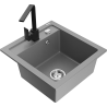 Mexen Vito fregadero de granito de 1 cubeta con grifo de cocina Rita, gris - 6503-71-670300-70