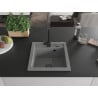 Mexen Vito Granite Sink 1-Bowl with Rita Kitchen Tap, Grey - 6503-71-670300-70-B