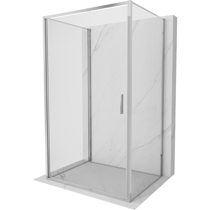 Mexen Exo-3S 3-sienu dušas kabīne 75 x 120 cm, caurspīdīga, hromēta - 817-075-120-01-00-3S