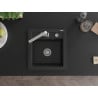 Mexen Vito fregadero de granito de 1 seno con grifo de cocina Rita, negro/plateado metálico - 6503-73-670300-00