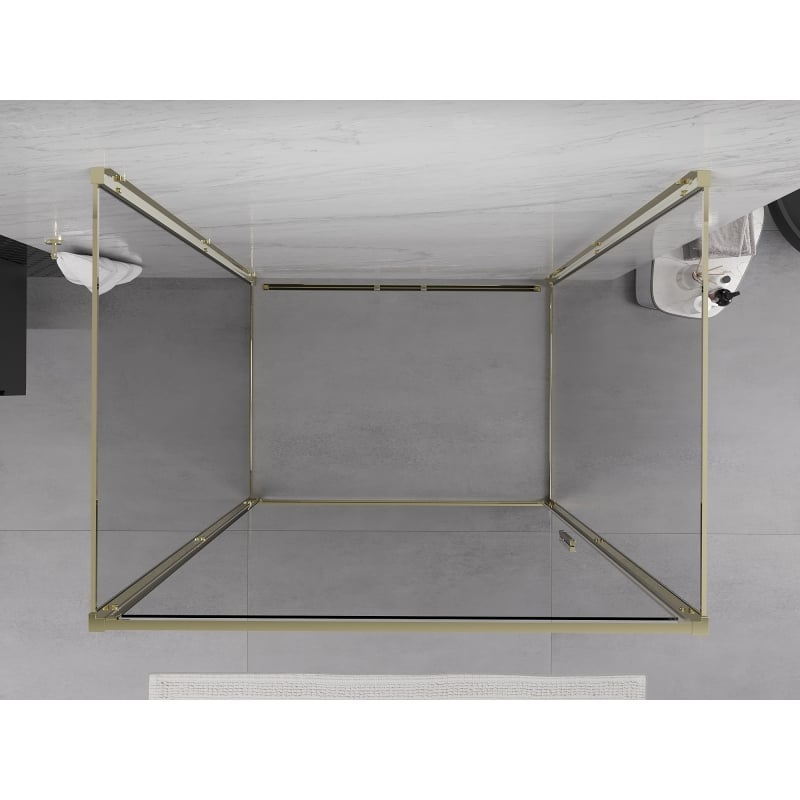 Mexen Exo-B 3S duschkabin 3-sidig svängbar 85 x 70 cm, transparent, guld - 817-085-070-50-00-3S