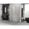 Mexen Exo-B 3S cabina de ducha de 3 paredes abatible 85 x 75 cm, transparente, dorada - 817-085-075-50-00-3S