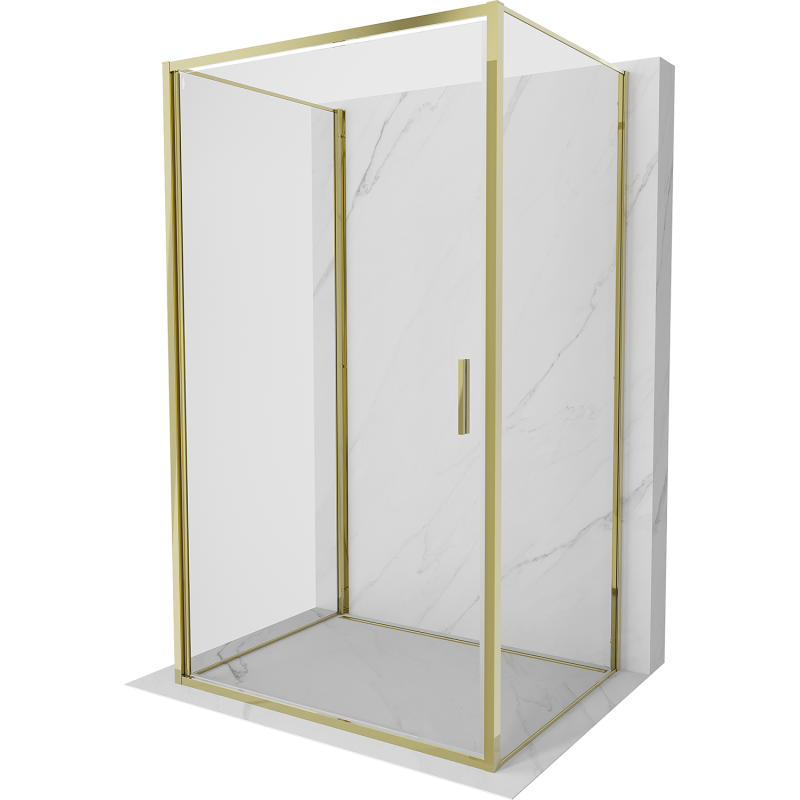 Mexen Exo-3S 3-sienu dušas kabīne 95 x 90 cm, caurspīdīga, zeltaina - 817-095-090-50-00-3S