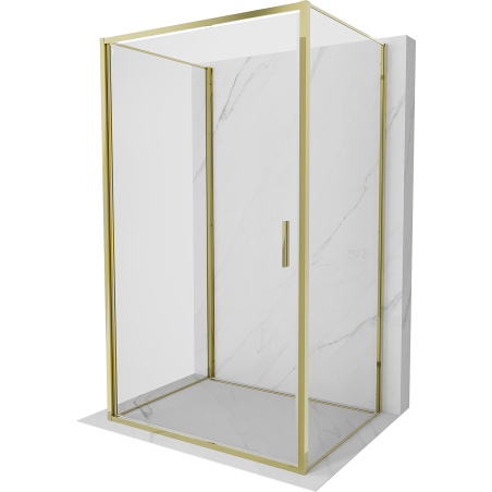 Mexen Exo-3S 3-sienu dušas kabīne 95 x 90 cm, caurspīdīga, zeltaina - 817-095-090-50-00-3S