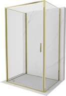Mexen Exo-B 3S cabina doccia a 3 pareti con porta a battente 70 x 100 cm, trasparente, oro - 817-070-100-50-00-3S