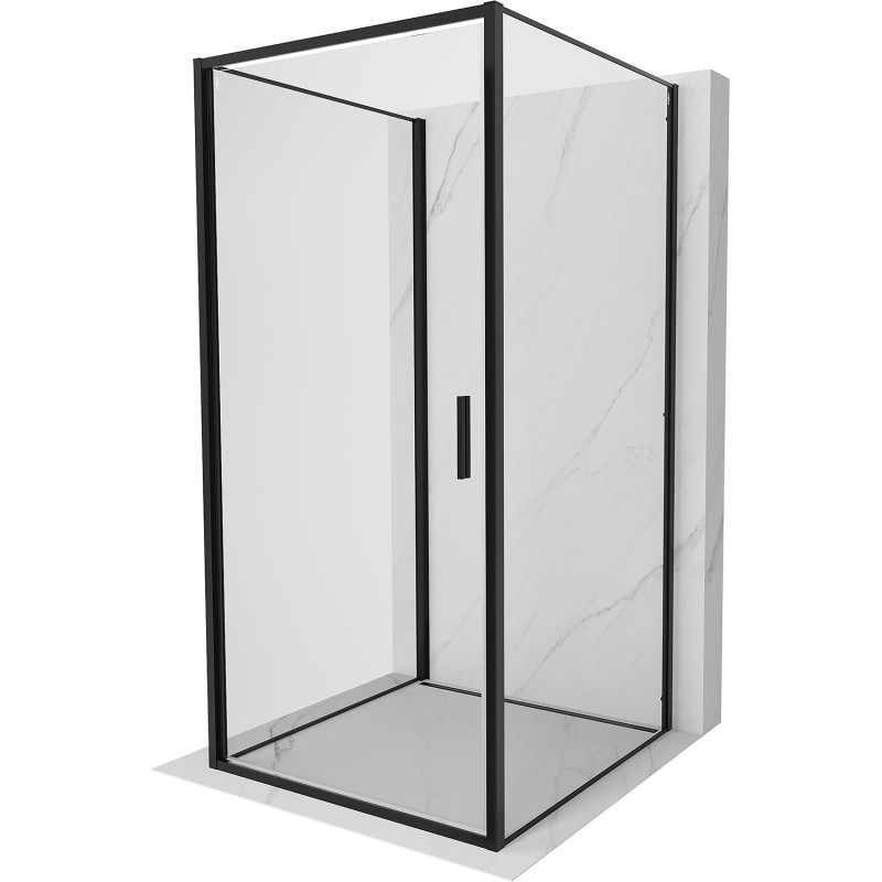 Mexen Exo-B 3S kabina prysznicowa 3-ścienna uchylna 70 x 70 cm, transparent, czarna - 817-070-070-70-00-3S