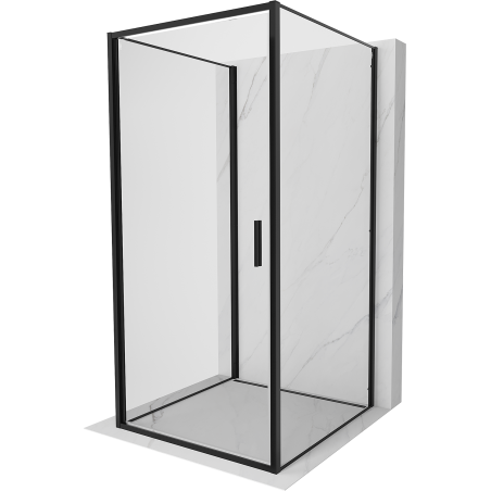 Mexen Exo-B 3S kabina prysznicowa 3-ścienna uchylna 80 x 80 cm, transparent, czarna - 817-080-080-70-00-3S