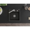 Mexen Vito 1-bowl granite sink with Rita kitchen tap, black/gold metallic - 6503-75-670300-00