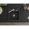 Mexen Vito fregadero de granito de 1 compartimento con grifo de cocina Rita, negro/oro metálico - 6503-75-670300-00