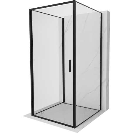Mexen Exo-B 3S cabina doccia a 3 pareti apribile 95 x 95 cm, trasparente, nera - 817-095-095-70-00-3S