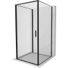Mexen Exo-B 3S cabina doccia a 3 pareti apribile 95 x 95 cm, trasparente, nera - 817-095-095-70-00-3S