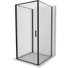 Mexen Exo-B 3S kabina prysznicowa 3-ścienna uchylna 95 x 95 cm, transparent, czarna - 817-095-095-70-00-3S