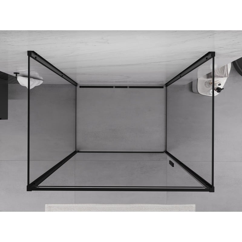 Mexen Exo-3S kabina prysznicowa 3-ścienna uchylna 100 x 80 cm, transparent, czarna - 817-100-080-70-00-3S
