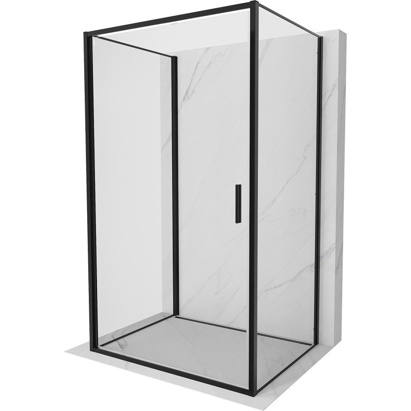 Mexen Exo-B 3S cabina de ducha de 3 lados abatible 70 x 85 cm, transparente, negra - 817-070-085-70-00-3S