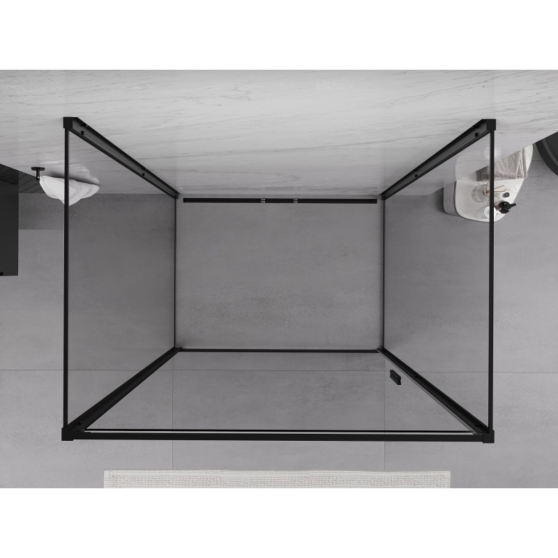 Mexen Exo-B 3S kabina prysznicowa 3-ścienna uchylna 90 x 85 cm, transparent, czarna - 817-090-085-70-00-3S