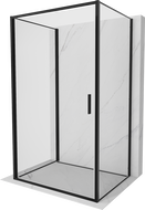 Mexen Exo-3S trīssienu dušas kabīne ar atveramām durvīm 70 x 90 cm, caurspīdīga, melna - 817-070-090-70-00-3S