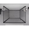Mexen Exo-B 3S kabina prysznicowa 3-ścienna uchylna 85 x 100 cm, transparent, czarna - 817-085-100-70-00-3S