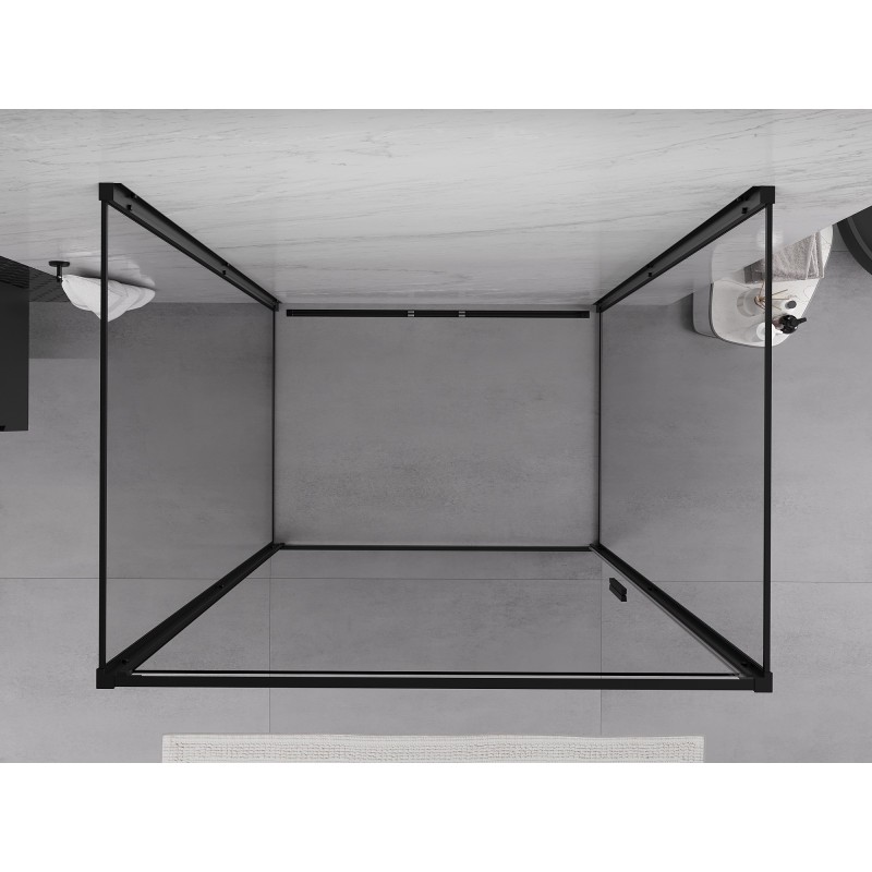 Mexen Exo-3S 3-sienu dušas kabīne atvāžama 80 x 110 cm, caurspīdīga, melna - 817-080-110-70-00-3S