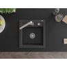 Mexen Vito lava-loiça de granito com 1 cuba e torneira de cozinha Rita, preto salpicado - 6503-76-670300-00