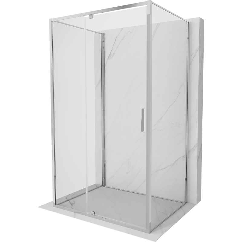 Mexen Exo-3S trīsdaļīgs dušas kabīne, 95 x 80 cm, caurspīdīgs, hroms - 819-095-080-01-00-3S