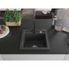 Mexen Vito 1-bowl granite sink with kitchen faucet Rita, black speckled - 6503-76-670300-70