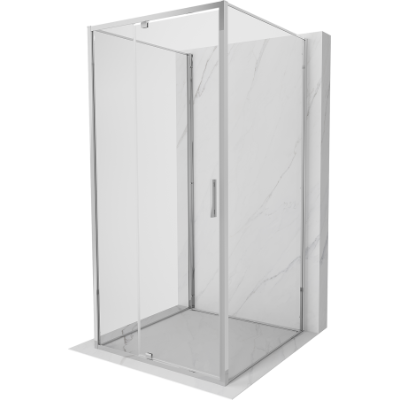 Mexen Exo-R 3S cabina doccia a 3 lati con porta a battente 90 x 90 cm, trasparente, cromo - 819-090-090-01-00-3S