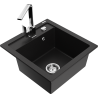 Mexen Vito fregadero de cocina de granito de 1 compartimento con grifo Rita, negro - 6503-77-670300-00